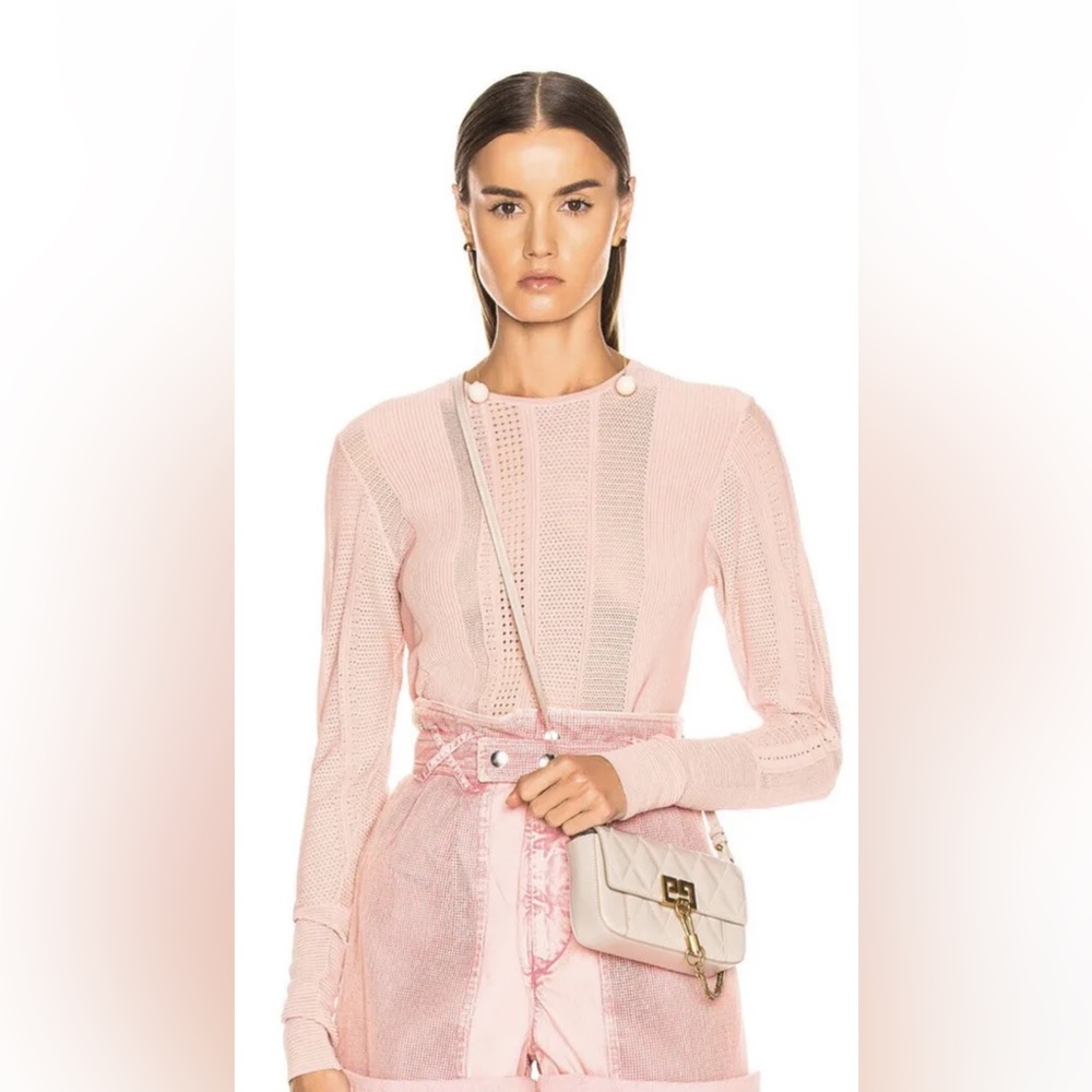 NWT $280 Equipment Laurier Sweater Size M Rose Cloud Knit Fabric Rib
